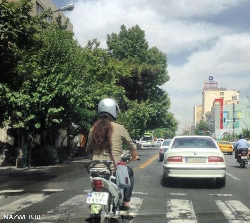 مدل موی عجیب و زنانه موتورسوار تهرانی (عکس)