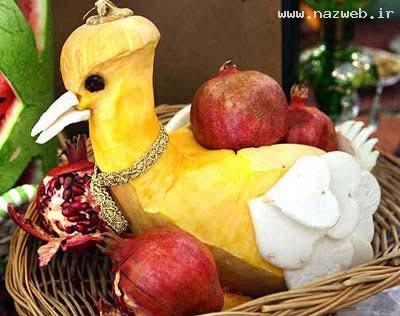 تزئین زیبای هندوانه و میوه برای شب یلدا