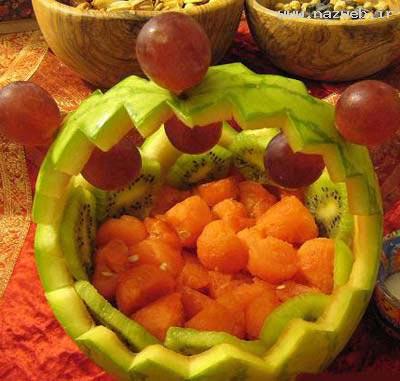 تزئین زیبای هندوانه و میوه برای شب یلدا