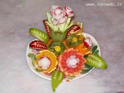 تزئین زیبای هندوانه و میوه برای شب یلدا