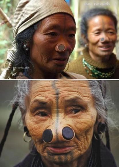 رسم باورنکردنی و بسیارعجیب زنان قبیله آپاتانی(عکس)