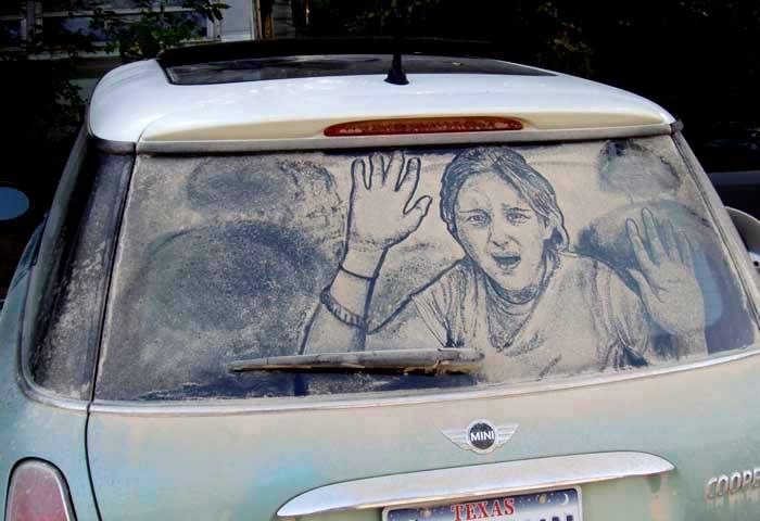 عکس هایی از هنرنمایی بی نظیر روی اتومبیل کثیف