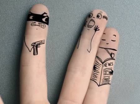 عکس های بسیار زیبا از نقاشی روی انگشتان
