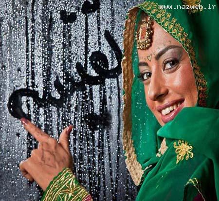 عکس دیدنی نفیسه روشن با لباس و آرایش هندی!