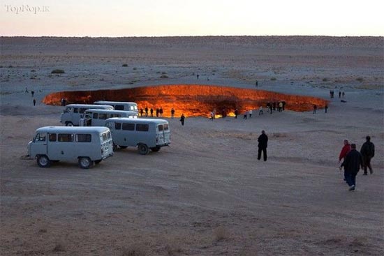 عکس های دیدنی از دروازه ی جهنم در ترکمنستان