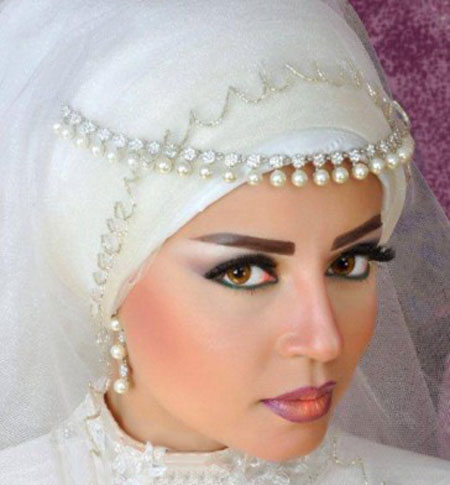 مدل های جدید تور عروس محجبه و باحجاب + میکاپ