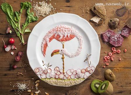 بتزئین سبزیجات و خوراکی ها به شکل پرنده (تصاویر)