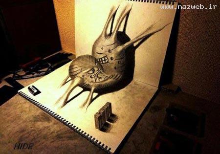 نقاشی های بسیار زیبای سه بعدی روی کاغذ!