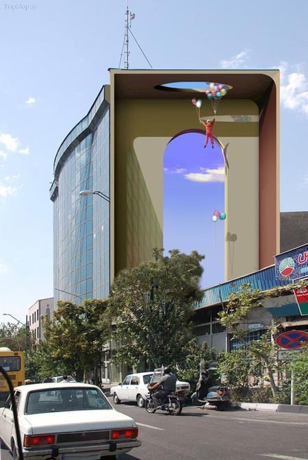 نقاشی های 3بعدی زیبا روی ساختمان ها در تهران نقاشی های 3بعدی زیبا روی ساختمان ها در تهران