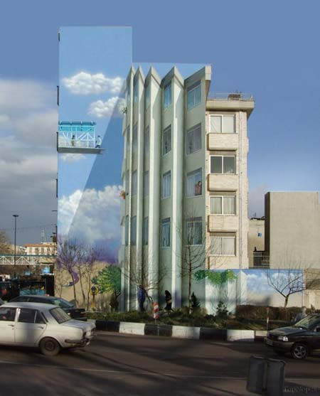 نقاشی های 3بعدی زیبا روی ساختمان ها در تهران نقاشی های 3بعدی زیبا روی ساختمان ها در تهران