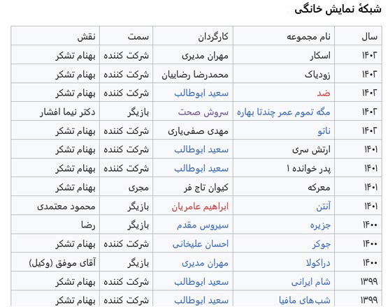 بیوگرافی خواندنی بهنام تشکر