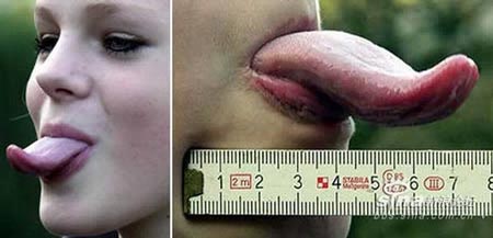 دختر 12 ساله با بزرگترین زبان روی کره زمین! عکس