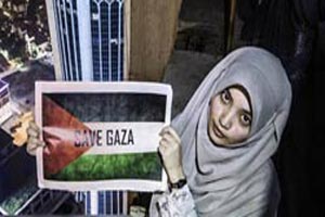 اقدام جدید این دختر برای حمایت از غزه + عکس