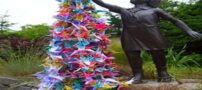 دختری که با لک‌لک‌های کاغذی، نماد صلح جهانی شد! + عکس