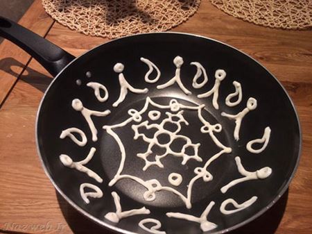 آموزش تصویری تهیه ته دیگ طرح دار 