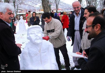 فستیوال آدم برفی دخترها و پسرها در کردستان (تصاویر)