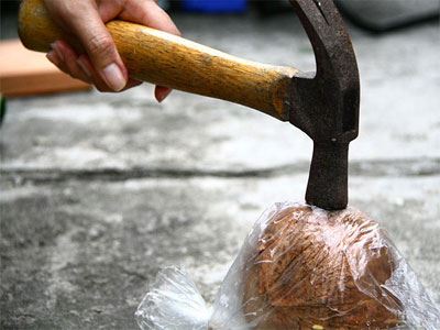 آموزش تصویری روش باز کردن نارگیل