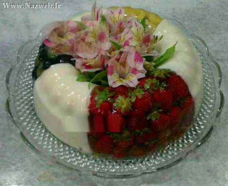 مدل تزئین ژله چند رنگ عمودی