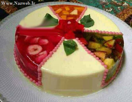 مدل تزئین ژله چند رنگ عمودی