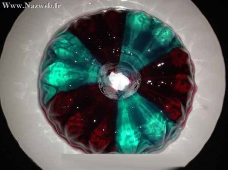 مدل تزئین ژله چند رنگ عمودی
