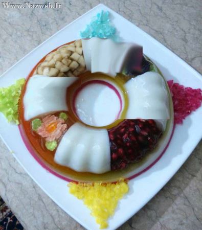 مدل تزئین ژله چند رنگ عمودی