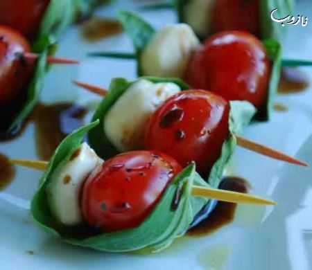 تزئین زیبای سبزیجات دورچین غذا