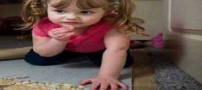 دختری که مثل موش فرش می خورد!! (عکس)