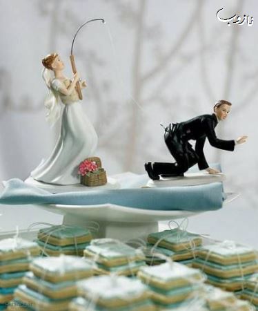 کیک های عروسی و خنده دار با نماد زن ذلیل