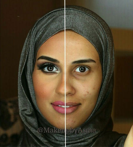 دخترانی که نصف چهره برهنه خود را به نمایش گذاشتند (عکس)