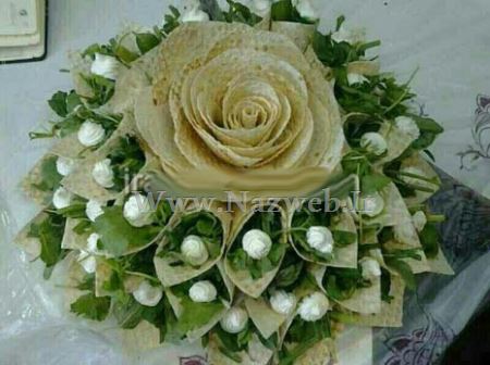 زیباترین مدل تزئین نون و پنیر و سبزی سفره عقد