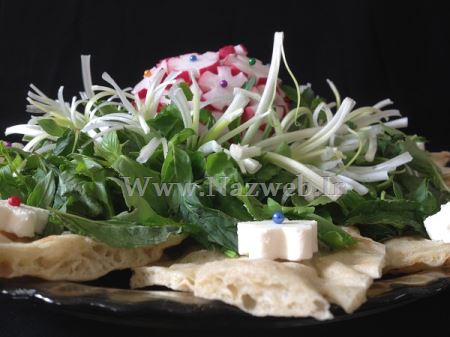 زیباترین مدل تزئین نون و پنیر و سبزی سفره عقد