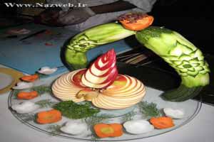 تزیین انواع غذا، شیرینی و میوه
