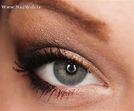 مدل آرایش چشم با تم زیبای پاییزی