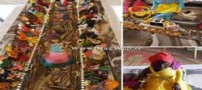 صدها دختری که کیک عروسی این دختر شدند! عکس