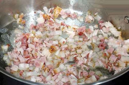 طرز تهیه تصویری خوراک گوشت و ژامبون