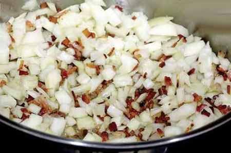 طرز تهیه تصویری خوراک گوشت و ژامبون