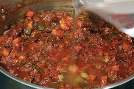 طرز تهیه تصویری خوراک گوشت و ژامبون