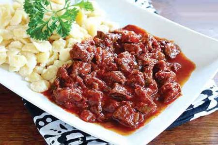 طرز تهیه تصویری خوراک گوشت و ژامبون