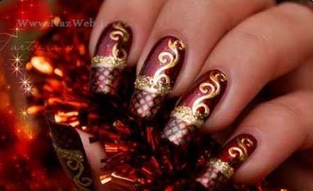 مدل ناخن های جدید با طراحی کریسمس و بابانوئل 2016
