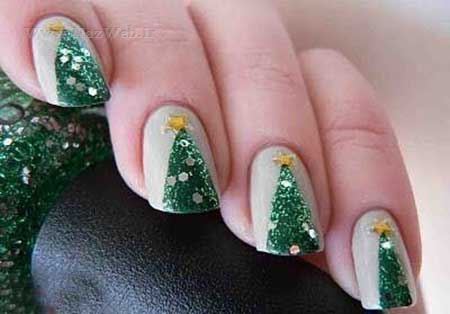 مدل ناخن های جدید با طراحی کریسمس و بابانوئل 2016