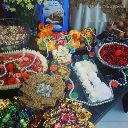 تزئین زیبای سفره شب یلدا (شب چله ای عروس)