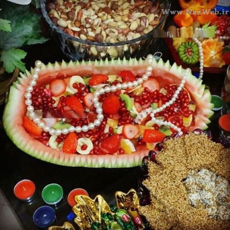 تزئین زیبای سفره شب یلدا (شب چله ای عروس)