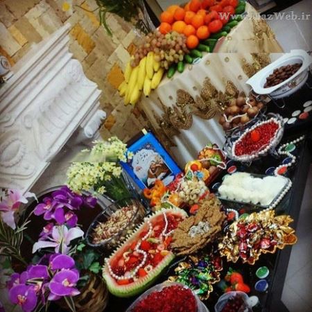 تزئین زیبای سفره شب یلدا (شب چله ای عروس)