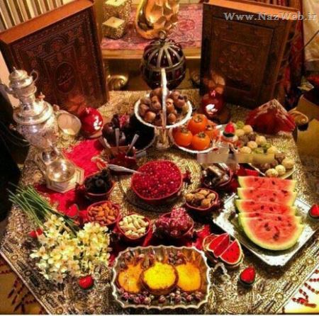 تزئین زیبای سفره شب یلدا (شب چله ای عروس)