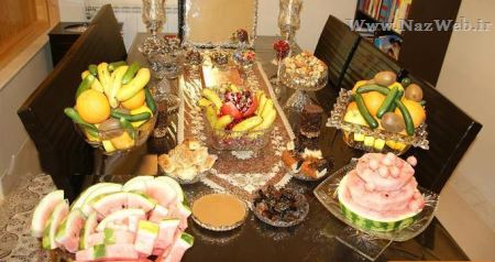 تزئین زیبای سفره شب یلدا (شب چله ای عروس)