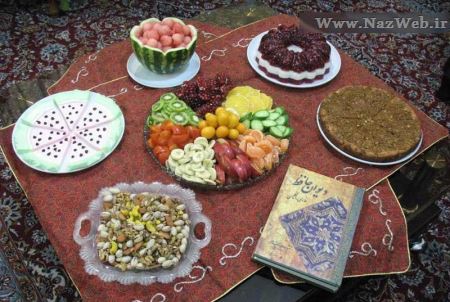تزئین زیبای سفره شب یلدا (شب چله ای عروس)