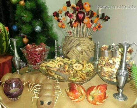 تزئین زیبای سفره شب یلدا (شب چله ای عروس)