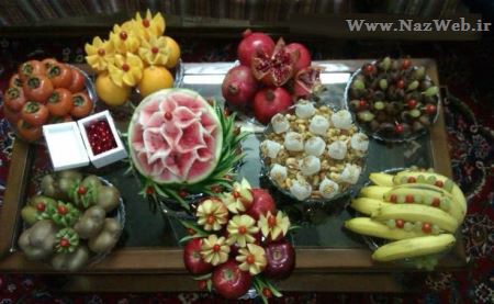تزئین زیبای سفره شب یلدا (شب چله ای عروس)