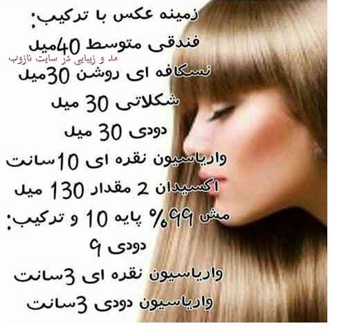 ترکیب انواع رنگ مو با عکس در سایت نازوب سری 2
