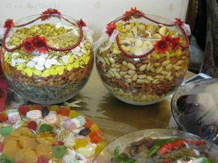 مدل های تزئین آجیل عروس برای شب عید و شب یلدا